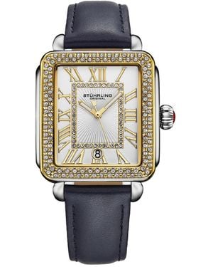 Stuhrling Elegant S Rectangular 35×47mm Dress Watch – Model 4060l.4 - Blue