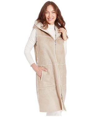Frye Kourtney Faux Shearling Hooded Vest - Natural
