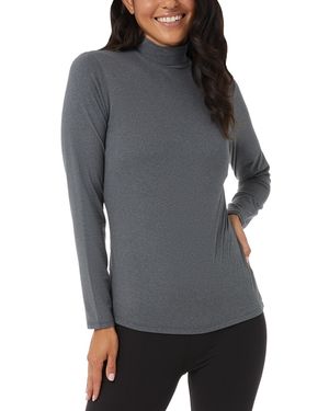 32 Degrees Long-sleeve Mock-neck Top - Gray