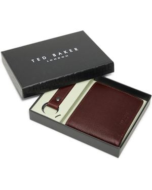 Ted Baker 2-piece Brockwell Bi-fold Wallet And Keychain Set - Brown