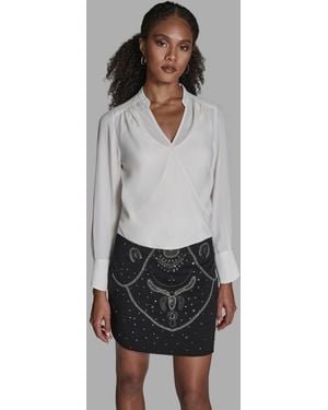 BCBGMAXAZRIA Long-sleeve Hi-low Top - Gray