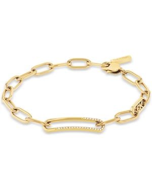 Calvin Klein Stainless Steel Pave & Logo Link Bracelet - Metallic