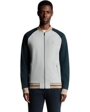 Lyle & Scott Heavyweight Contrast Raglan Bomber - Gray