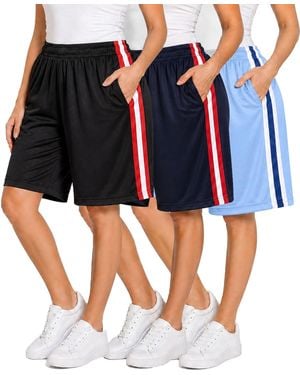 Jump Start Loose Fit Moisture-wicking Performance Shorts-3 Pack - Blue