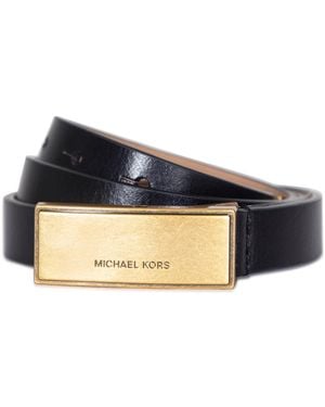 Michael Kors Micheal Kors Plaque Leather Belt - Blue