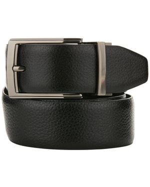 Perry Ellis Leather Bent Wire Buckle Belt - Black