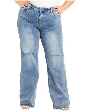 City Chic Plus Size Harley Fletcher Jean - Blue