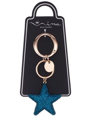 Nina Crystal Star Bag Charm - Blue