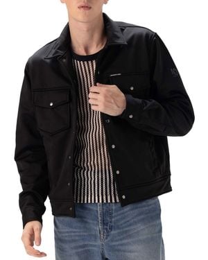 Members Only Soft Shell Shirt Jacket - Black