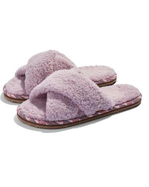 feel good S Equinox Sherpa Cross-strap Slippers / House Shoes - Purple