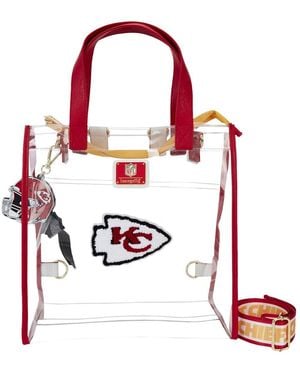 Loungefly Kansas City Chiefs Clear Convertible Backpack Tote Bag - Red