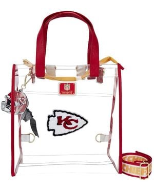 Loungefly Kansas City Chiefs Clear Convertible Backpack Tote Bag - Red