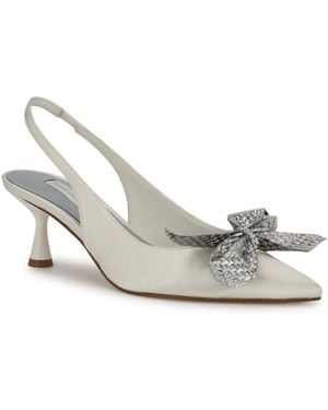 Nine West Rills Bridal Pointy Toe Dress Slingback Pumps - White
