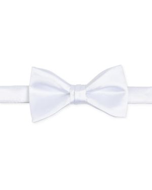 Con.struct Satin Pre-tied Bow Tie - White