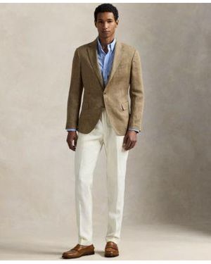 Polo Ralph Lauren Polo Modern Sport Coat Poplin Shirt Suit Pants Penny Loafers - Natural