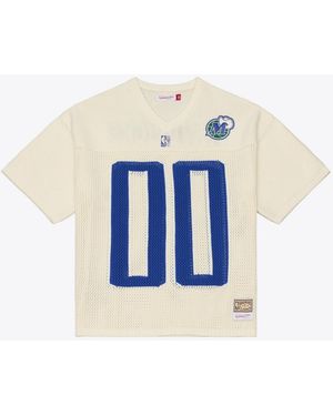 Mitchell & Ness Mitchell Ness Dallas Mavericks Hardwood Classics Retro Roots Short-sleeve Sweater Jersey - Blue