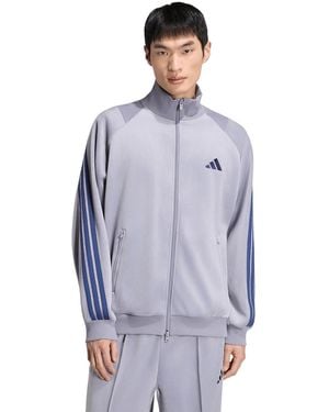 adidas Stadium Loose-fit Velour Track Jacket - Blue