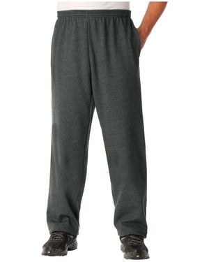 Kingsize Big & Tall Fleece Open-bottom Sweatpants - Gray