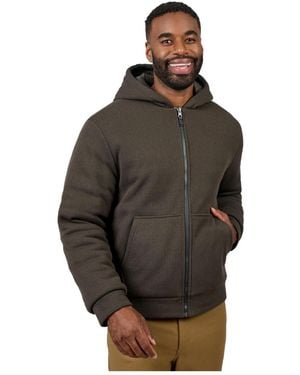 Free Country Chayote Reversible Hooded Cable Fleece Jacket - Brown