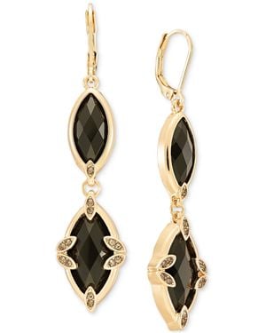 Lonna & Lilly Crystal Double Drop Gold-tone Earrings - Metallic