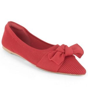 Tahari Montserrat Knit Slip-on Flats - Red