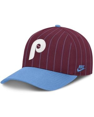 Nike Burgundy/light Blue Philadelphia Phillies Cooperstown Rise A-frame Adjustable Hat - Purple