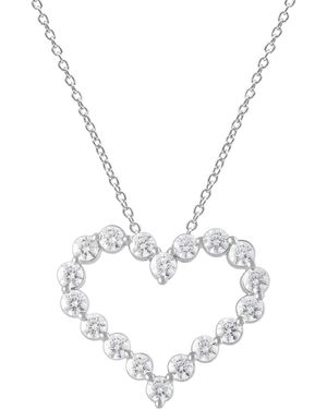 Badgley Mischka Lab Grown Diamond Open Heart Pendant Necklace (2 Ct. T.w. - Metallic