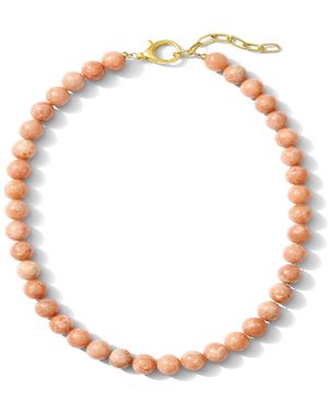 ALV Jewels Smooth Round Gemstone Necklace - Orange