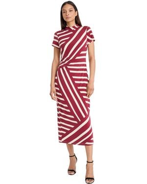 Donna Morgan Mock Neck Short-sleeve Dress - Red