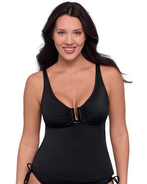 S3 Apparel Supportive And Sculpting U-wire Tankini Swimsuit Top - Black
