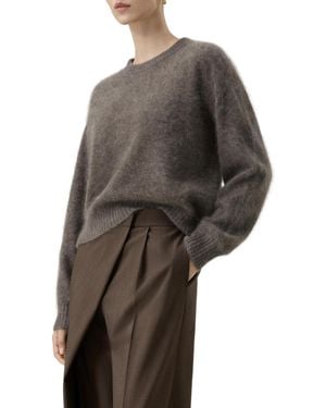 LILYSILK Brushed Two-tone Seamless Cashmere Sweater - Gray