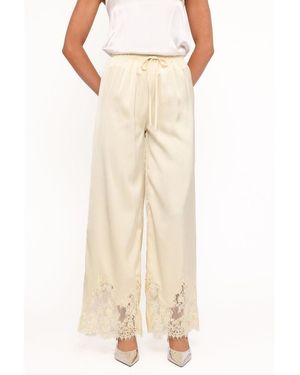 Petal & Pup Viola Drawstring Wide Leg Pant - Natural