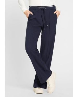 Olsen Anna Fit Wide Leg Stretch Knit Drawstring Trouser - Blue
