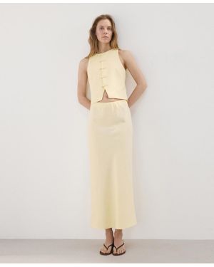 Mango Linen toggle Vest - Natural