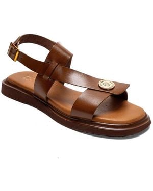Forever & Always Shoes Quella Leather Buckle Sandal - Brown