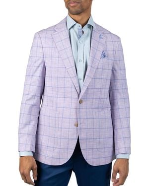 Tailorbyrd Melange Windowpane Sport Coat - Blue