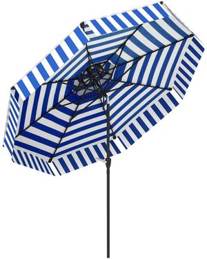 Outsunny 8.6ft Patio Umbrella Upf 30+ Vented Market Umbrella - Blue