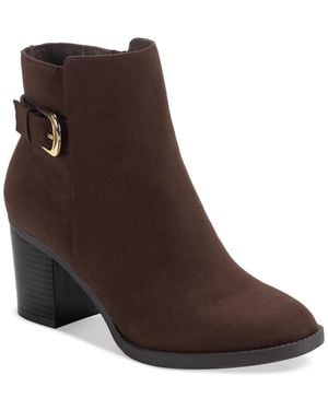 Style & Co. Harlemm Buckle Booties - Brown