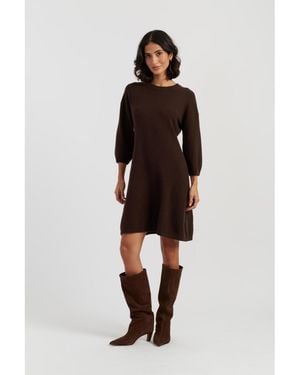 Chinti & Parker Wool-cashmere Wide-sleeve Dress - Brown