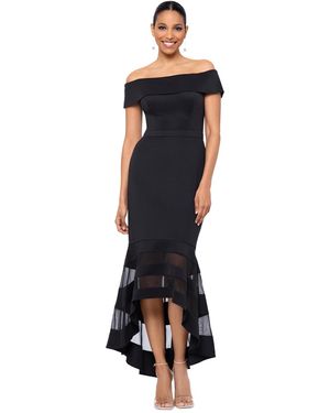 Xscape Illusion High-low Fit & Flare Dress - White