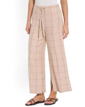 Lyssé Nixie Wide-leg Linen-blend Drawstring Pants - Pink