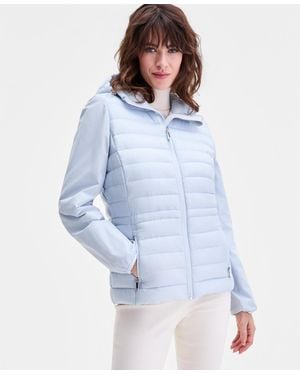 Calvin Klein Mixed-media Packable Coat - Blue