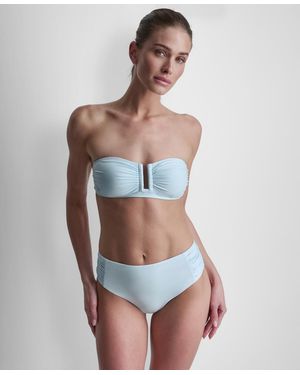 DKNY Shirred U-wire Bandeau Bikini Top - White