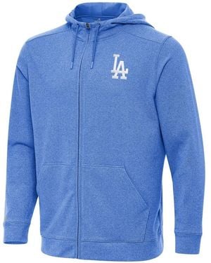 Antigua Los Angeles Dodgers Effortless Full-zip Hooded Jacket - Blue