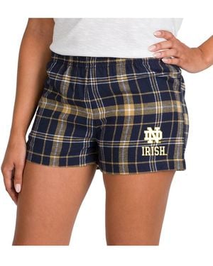 Concepts Sport Navy/gold Notre Dame Fighting Irish Ultimate Flannel Shorts - Blue