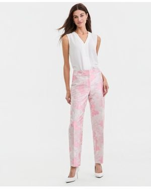Kasper Petite Zipper Slim Pants - Pink