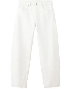 Mango Mid-rise Balloon Raw-hem Jeans - White