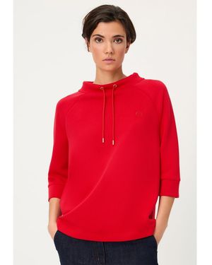 Olsen Scuba Jersey Funnel Neck Top - Red