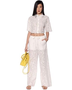 Walter Baker Lysander Eyelet Pant - White