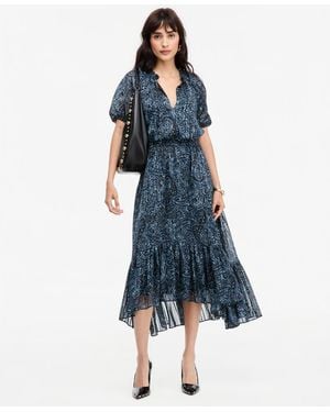 INC International Concepts Short-sleeve Printed Midi Dress - Blue